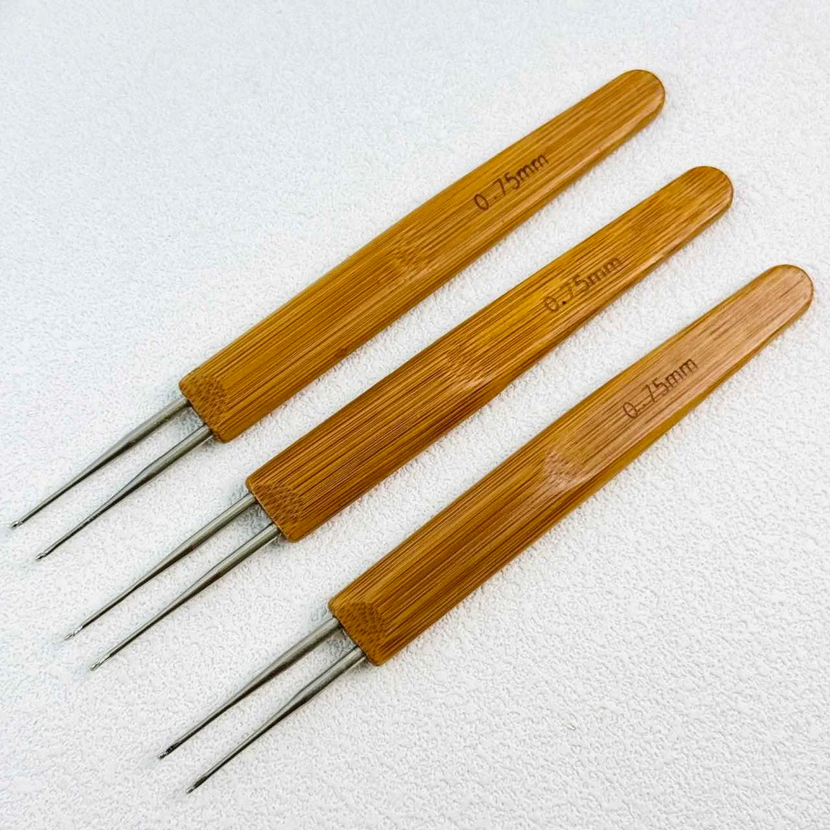 0.75mm Bamboo Crochet Hook 1/2/3 Heads for Dreadlocks Wig Making Hair Weaving Braid Tool