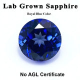 Lab Grown Sapphire Round Shape Royal Blue Color DIY Charms Jewelry Making Ring Necklace Earrings Main Materials Certificate