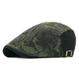 Women's camouflage cotton flat peaked newsboy cap, HSF Marketplace painter beret hat