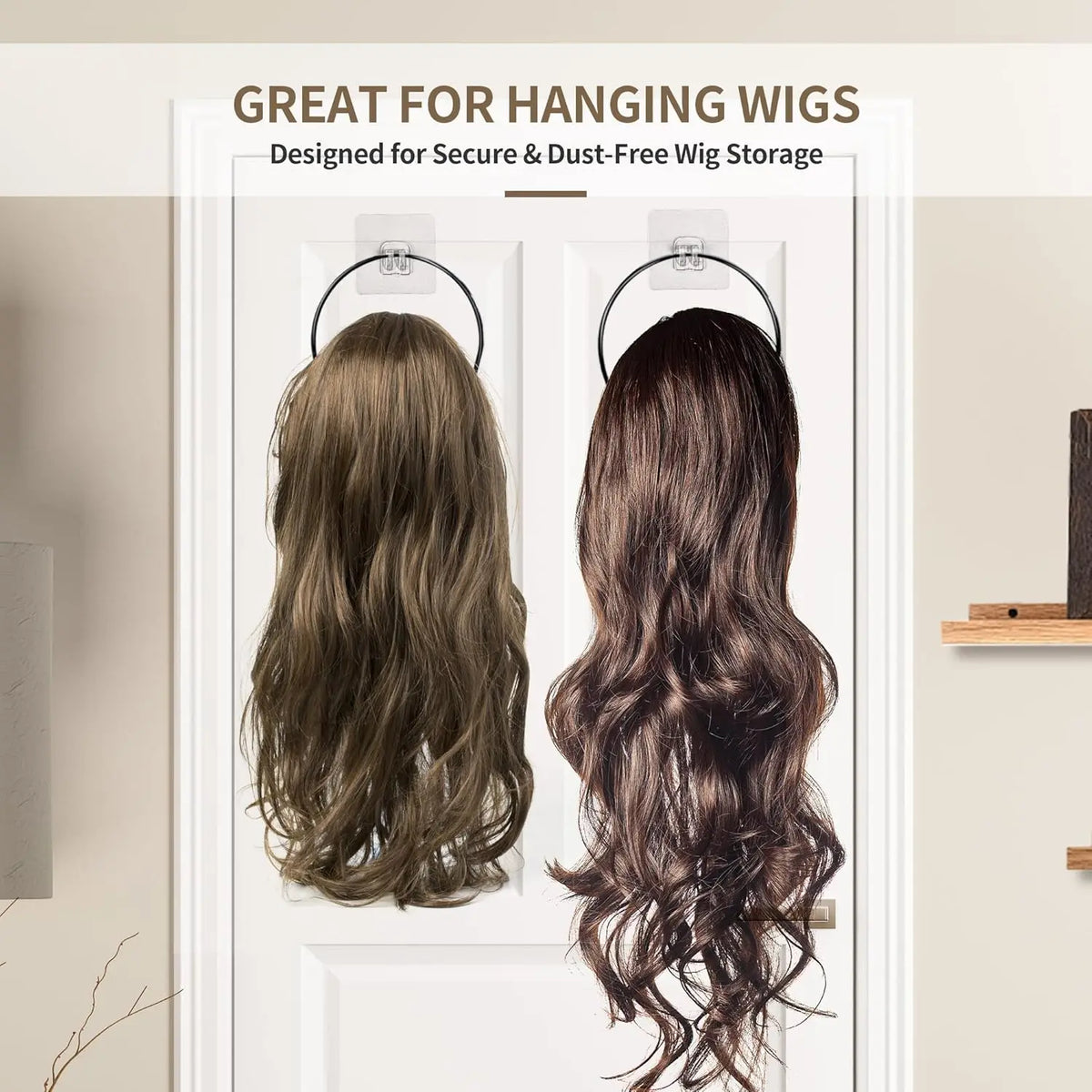 10 Pack wig Holder Organizer Closet Hanging Baseball Cap Display Storage Rack for Scarves Handbags Hanging Hook wig tool