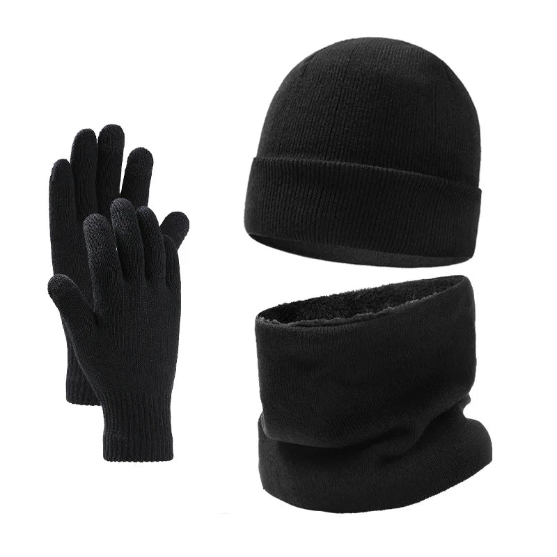 Men's winter hat, scarf and glove set for outdoor sports by HSF Marketplace