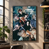 ATEEZ K-pop boy group poster for bedroom and living room decor, featuring members in a vibrant group design