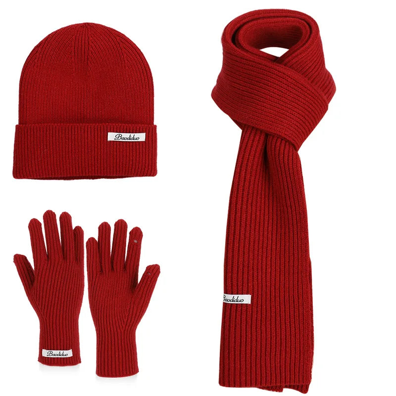 Winter knitted beanie, scarf and touch screen gloves set by HSF Marketplace