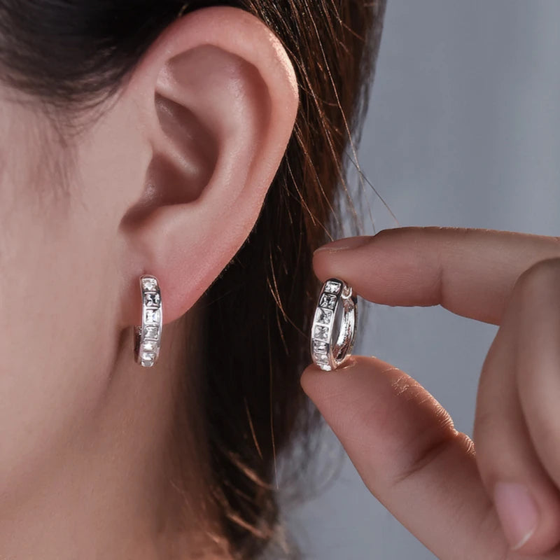 Elegant 925 sterling silver zircon earrings for women by HSF Marketplace