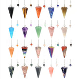 Natural Crystal Pendulums for Divination Dowsing Amethyst Pink Quartz Pendulum Reiki Healing Gem Stone Pendant Pendulos