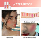 Liquid blush with creamy moisturizing texture, high pigment, waterproof and sweat-proof long-lasting color