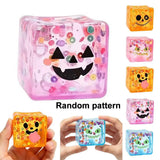 2026 New Luminous Halloween Spooky Squishy Cubes, Cartoon Characters Soft Squeeze ASMR Decompression Party Favor Gifts