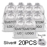Soft satin wig storage bags for extensions, 20-piece customizable set by HSF Marketplace