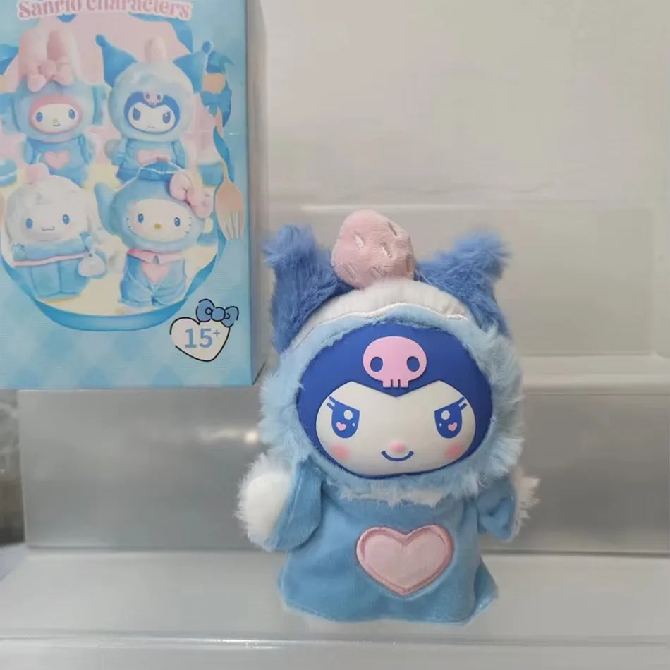 Sanrio Family Fox Island and Blue Flutter vinyl plush blind box featuring Hello Kitty and Kuromi pendants