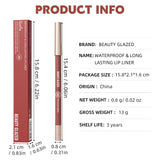 HSF Marketplace 8-color matte velvet lip liner pencil with waterproof, long-lasting, non-sticky finish for precise lip makeup.