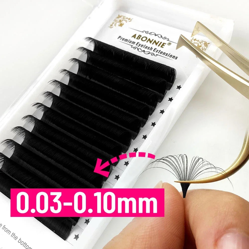 Abonnie Easy Fan matte black false eyelashes for volume extensions by HSF Marketplace