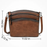 Women's HSF Marketplace shoulder bag with adjustable strap, multi-pocket crossbody purse, stylish and functional handbag.
