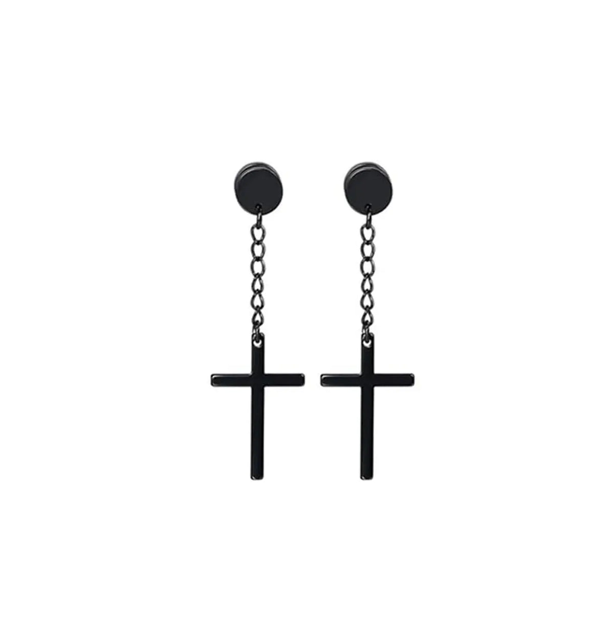 Black stainless steel stud earrings set for men and women by HSF Marketplace