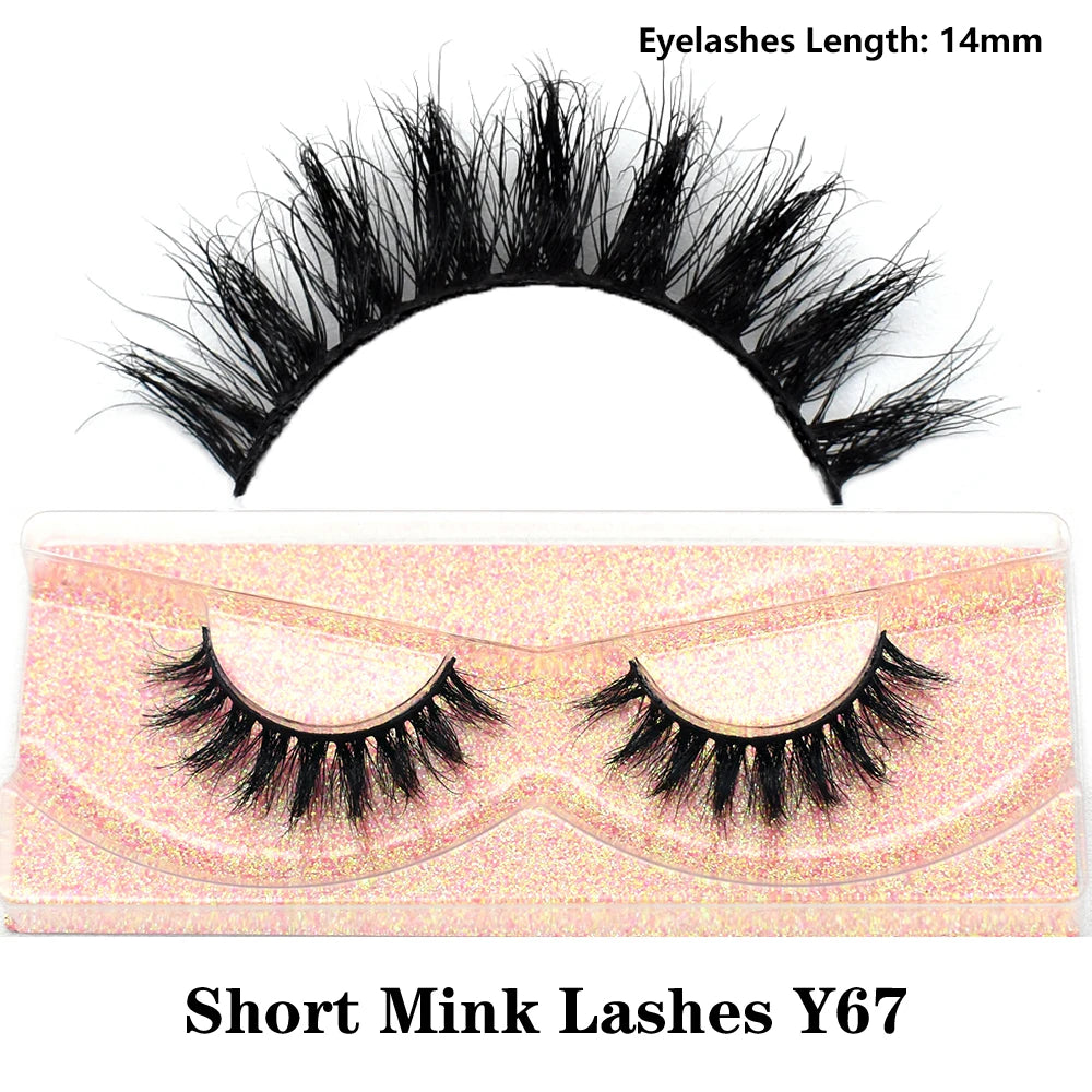 3D real mink false eyelashes, fluffy wispy short clusters by HSF Marketplace