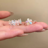 925 Sterling Silver Open Finger Ring Golden Enamel Donut Dazzling Geometric Punk For Women Jewelry Gift Dropship Wholesale