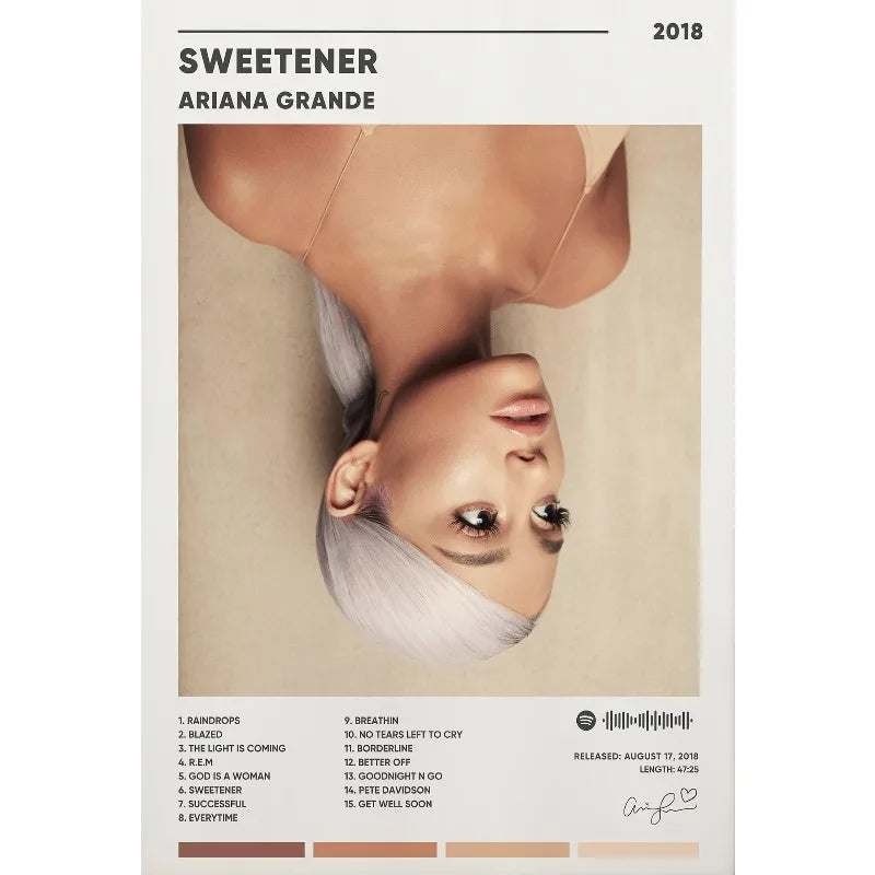 Ariana Grande canvas print poster featuring Thank U, Next and Positions album artwork