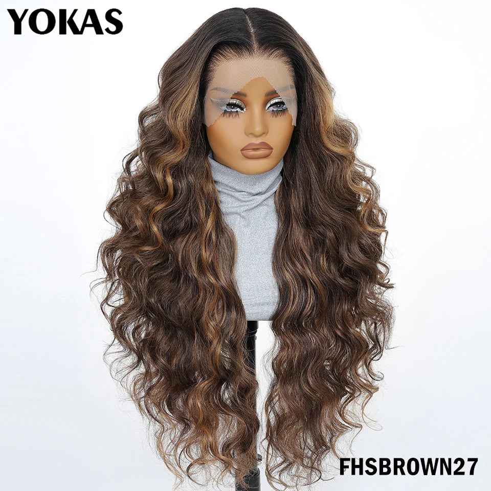 30 Inch Synthetic And Blend Lace Wigs For Women Body Wave Women Wigs 13x6 HD Lace Frontal Wigs With Baby Hair For African Female