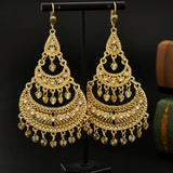 Vintage gold plated heart tassel earrings for boho style, featuring dangling fringe details by HSF Marketplace