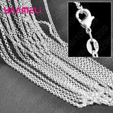 925 sterling silver charm link chain necklace, 10-piece set by HSF Marketplace