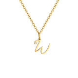 Gold plated dainty heart initial necklace with A-Z letter pendant, waterproof stainless steel jewelry for women.