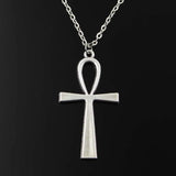 Antique silver Egyptian ankh pendant necklace for women by HSF Marketplace
