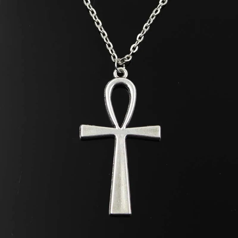 Antique silver Egyptian ankh pendant necklace for women by HSF Marketplace