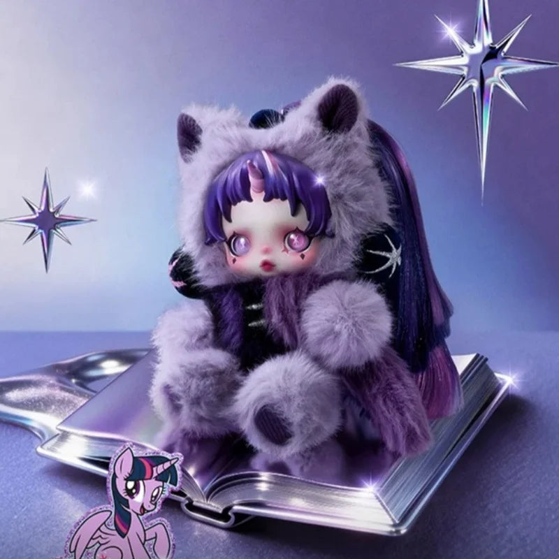 POP MART SKULLPANDA x My Little Pony plush doll pendant blind box collectible figure in mystery packaging