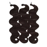 26 Inch Crochet Braid Hair 300G Synthetic Ombre Brown 27/30/613 Deep Wave Braiding Hair Extensions Body Wave Twist Crochet Hair