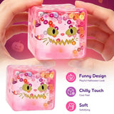 2026 New Luminous Halloween Spooky Squishy Cubes, Cartoon Characters Soft Squeeze ASMR Decompression Party Favor Gifts