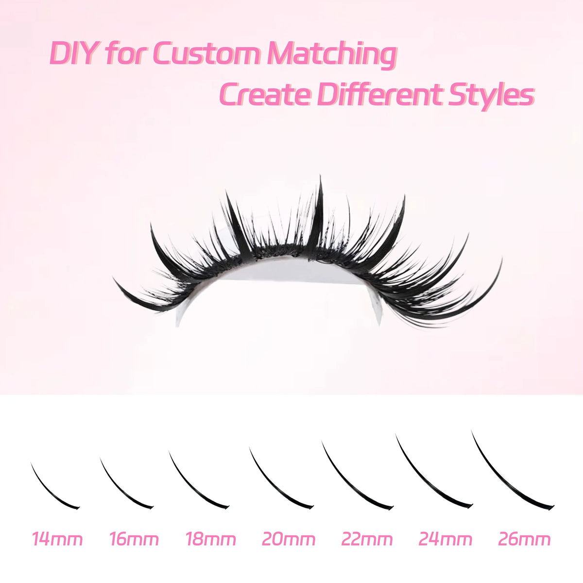 HSF Marketplace DIY J Curl cluster false eyelashes for fluffy volume extensions
