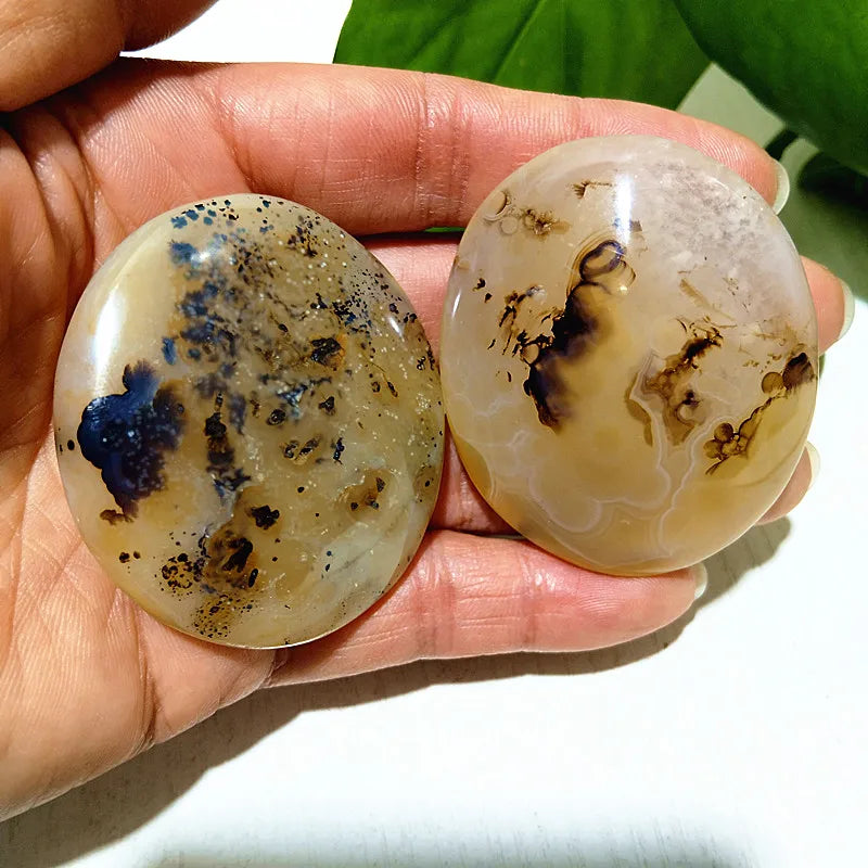 Natural Stone Waterplant Plant Small Tree Agate Palm Stone Meditation Spiritual Yoga Cure Feng Shui Crystal Room Ornament