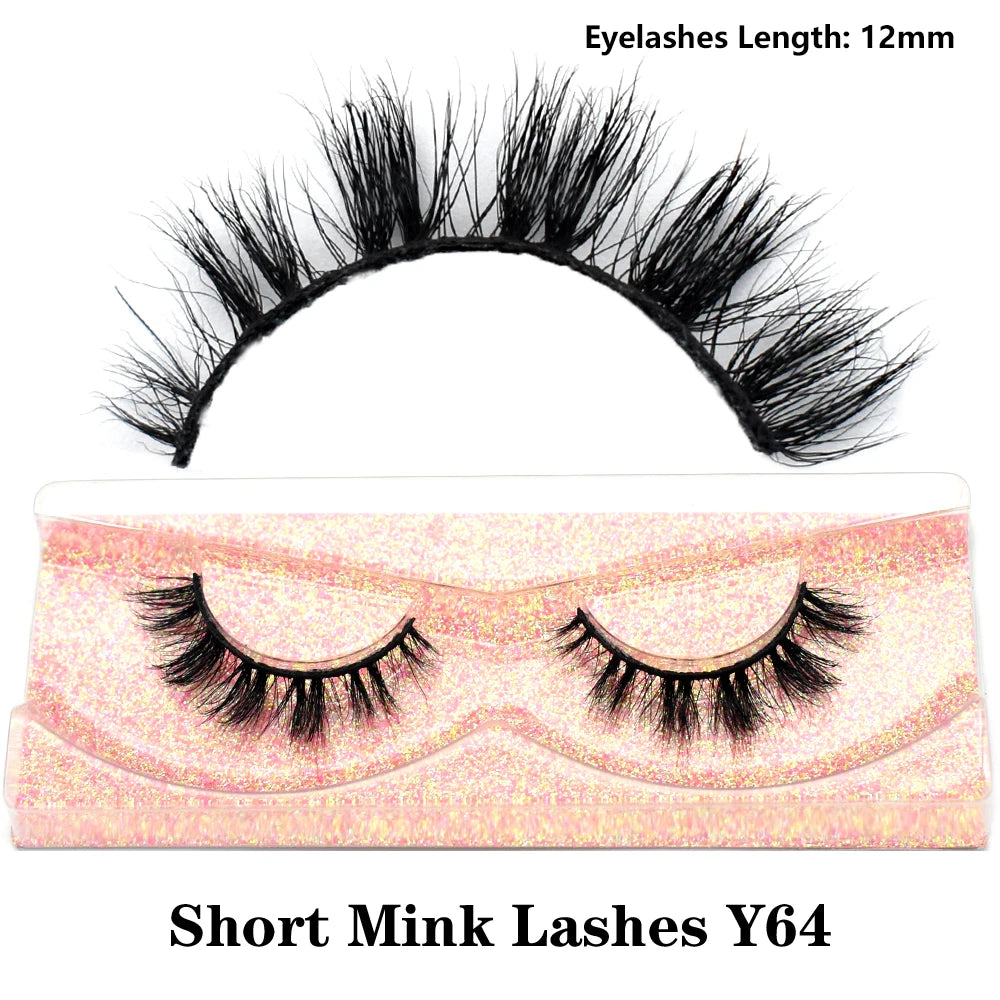 3D Real Mink Eyelashes by HSF Marketplace, fluffy wispy short cluster false lashes fanned out for display
