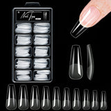 Short almond soft gel nail tips, full-cover false nails for acrylics, salon and home press-on use