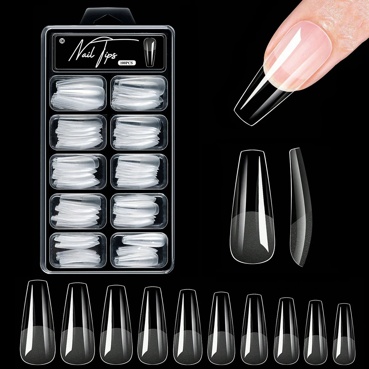 Short almond soft gel nail tips, full-cover false nails for acrylics, salon and home press-on use