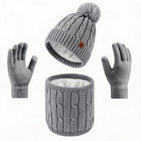 Warm winter hat, scarf and gloves set for men and women by HSF Marketplace
