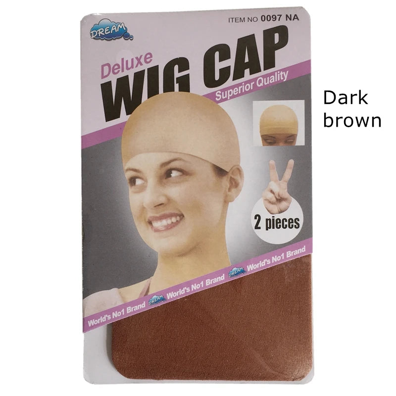 Stretchable brown wig caps, 10-piece set for easy weaving, by HSF Marketplace