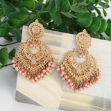 Boho gold heart-shaped flower dangle earrings for women by HSF Marketplace