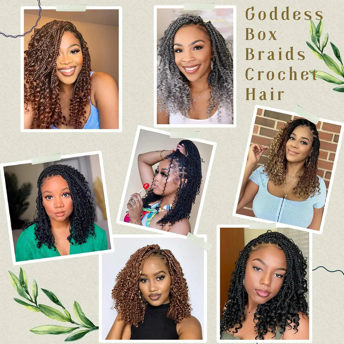 Goddess Box Braids Crochet Hair With Curly Ends 10 Inch Bohomian Box Braids Crochet Braids Synthetic Braiding Hair Extensions