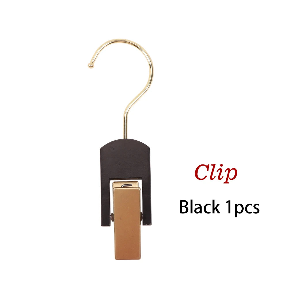 Plussign Wooden Double-Sided Hanger With Swivel Hook For Hairpieces Ponytail Bundles Holder Hanger For Wig Carrier Wig Holder