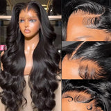 Body Wave Human Hair Wigs 13x6 Hd Lace Frontal Wigs 220 Density 40 Inch For Black Women Pre Plucked Loose Wave Lace Frontal Wig