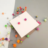 Colorful silicone ball stud earrings in Japanese Korean style, 32 patterns for girls, teens and children by HSF Marketplace