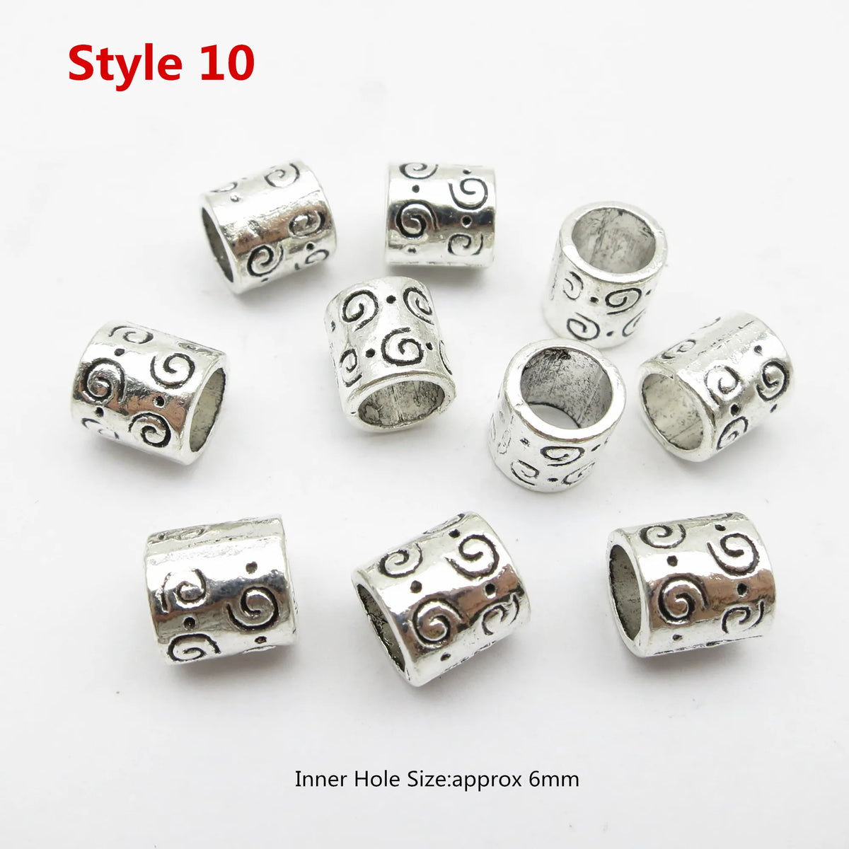 Silver Viking rune hair braid beads for dreadlocks and beards, HSF Marketplace hair styling accessory