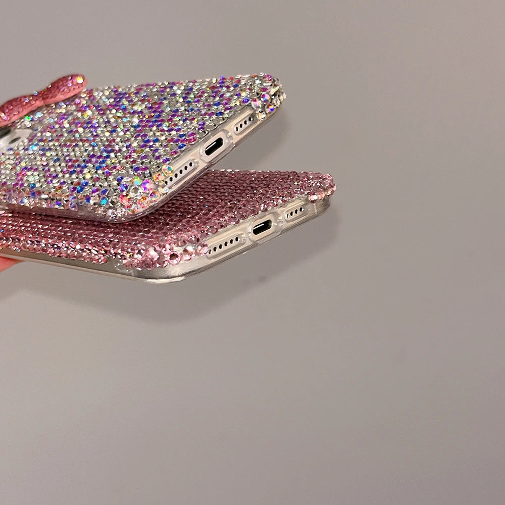 3D glitter bowknot diamond phone case for iPhone 13–18 by HSF Marketplace