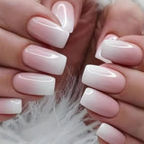 HSF Marketplace 24-piece oval short pink ombre press-on false nails set for women and girls