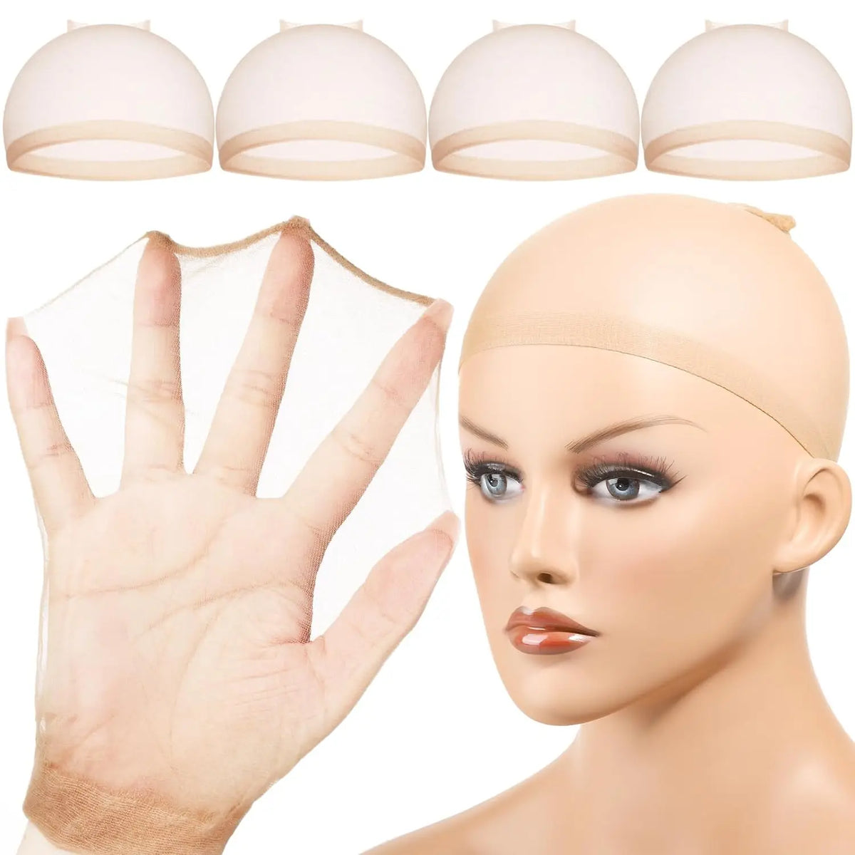 Wholesale HD Wig Cap for Women Invisible Ultra-thin Stretchy Stocking Caps for Lace Front Wigs Sheer Wig Cap Thin Nylon Cap