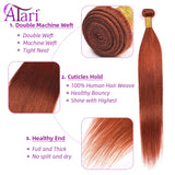 Ginger Orange Colored Straight Bundles with Closure Brazilian 5x5 4x4 Lace Closure Bundles with Closure Transparent Lace Hair