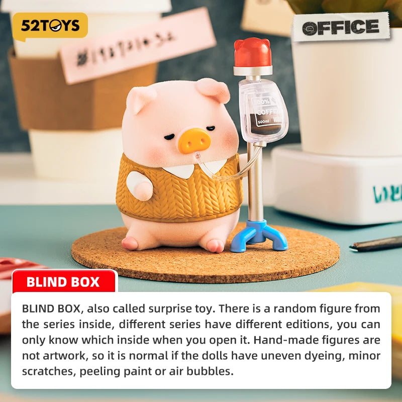 52TOYS LuLu the Piggy Office Series kawaii anime action figure blind box collectible figure