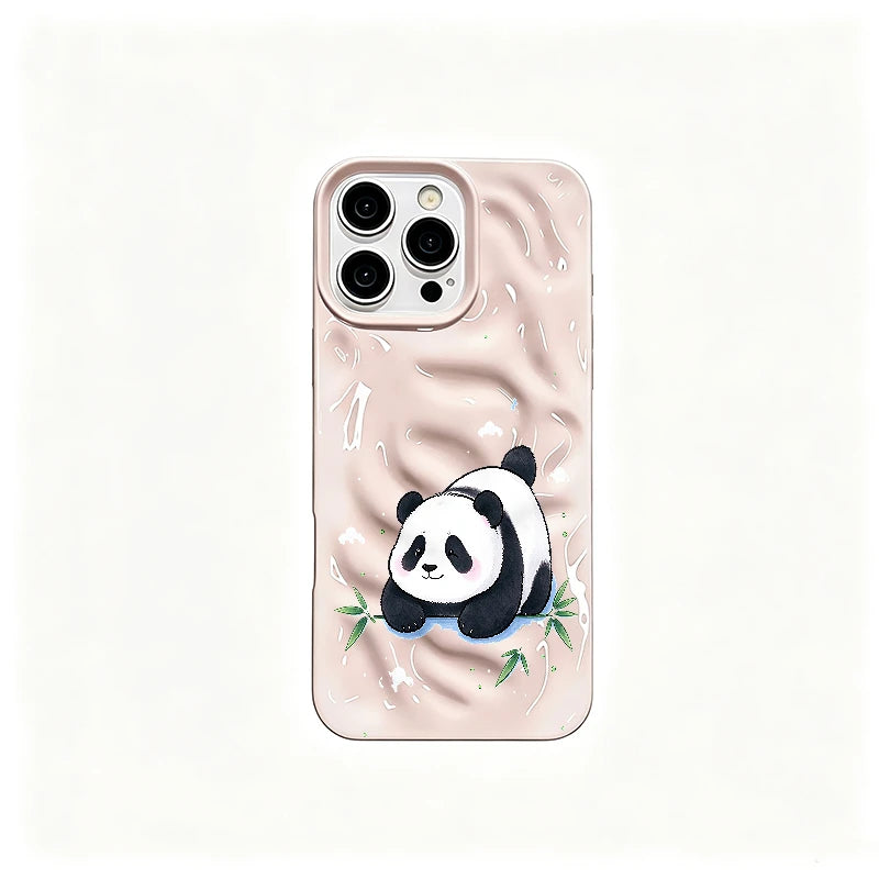 Light Blue Panda Phone Case for iPhone 11 to 18 Series