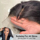 40-42 inch kinky straight lace front human hair wig with baby hair, HD lace frontal, glueless Yaki straight style by HSF Marketplace