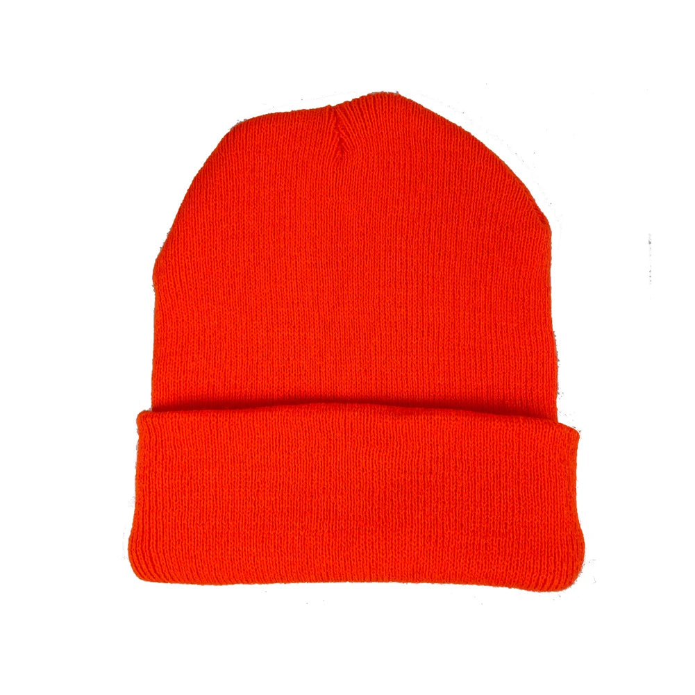 Unisex soft knitted winter beanie in women's hat style, available in 24 colors